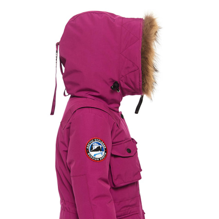 Теплая зимняя куртка UMKA для девочек. Цвет: Розовый